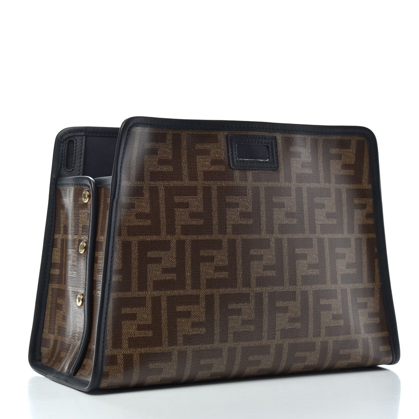 Glazed Fabric Vitello Century FF 1974 Stamp Patch Mini Peekaboo Defender Cover Mogano Panna Black
