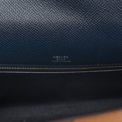Hermes Epsom Casaque Kelly Sellier 28 Sesame Etoupe Bleu Indigo 6 of 13