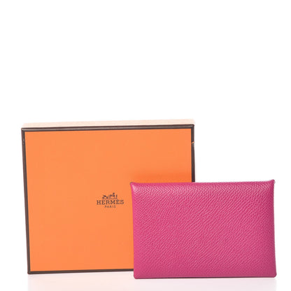 Hermes Epsom Calvi Card Case Rose Pourpre 7 of 7