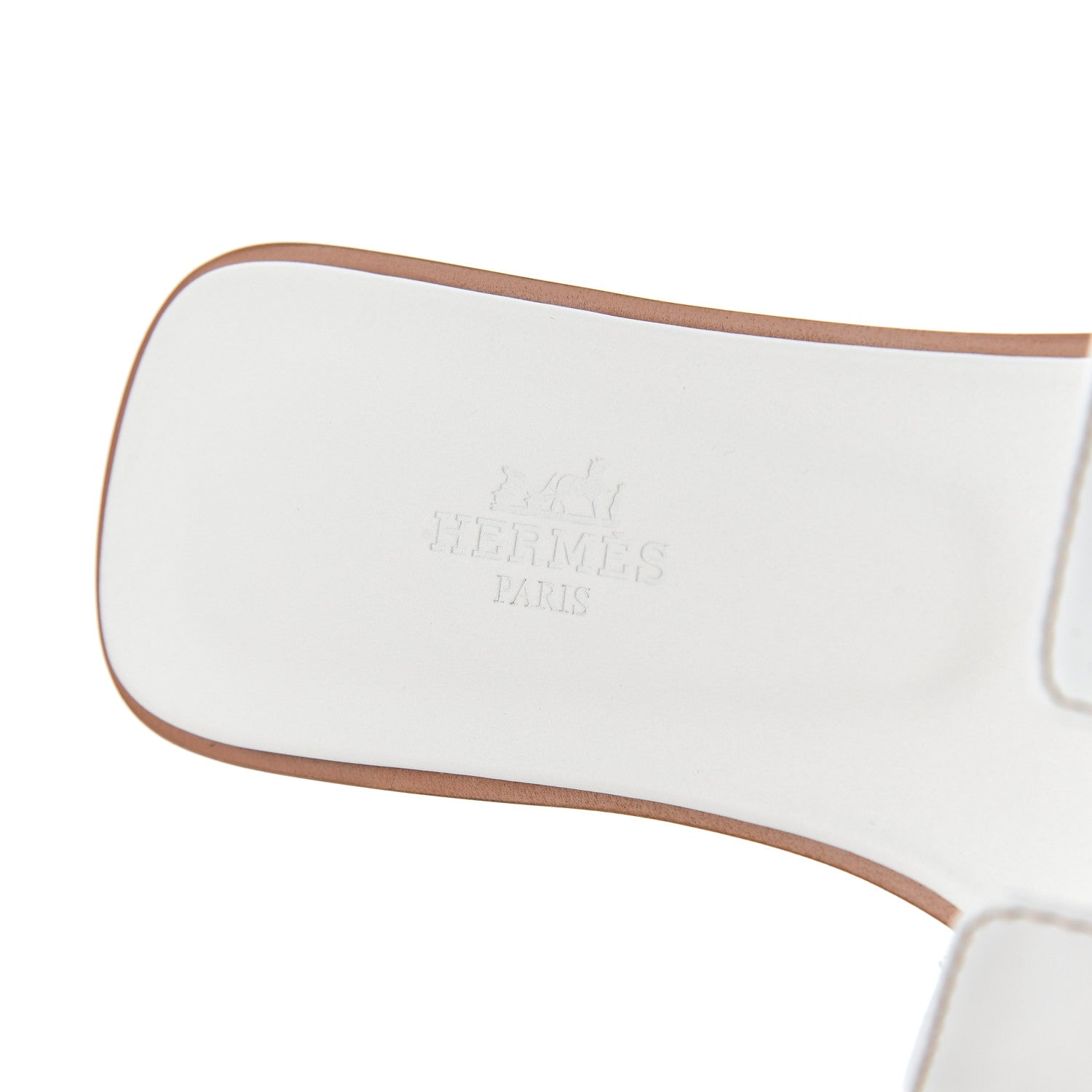 Hermes Box Calfskin Oran Sandals 36.5 White 6 of 16