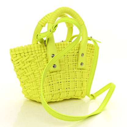 Balenciaga Faux Calfskin XXS Bistro Basket Fluo Yellow 3 of 10