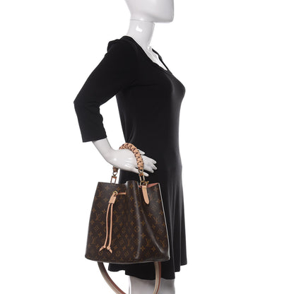 Louis Vuitton Monogram Braided Neonoe MM Peach Cream 2 of 11