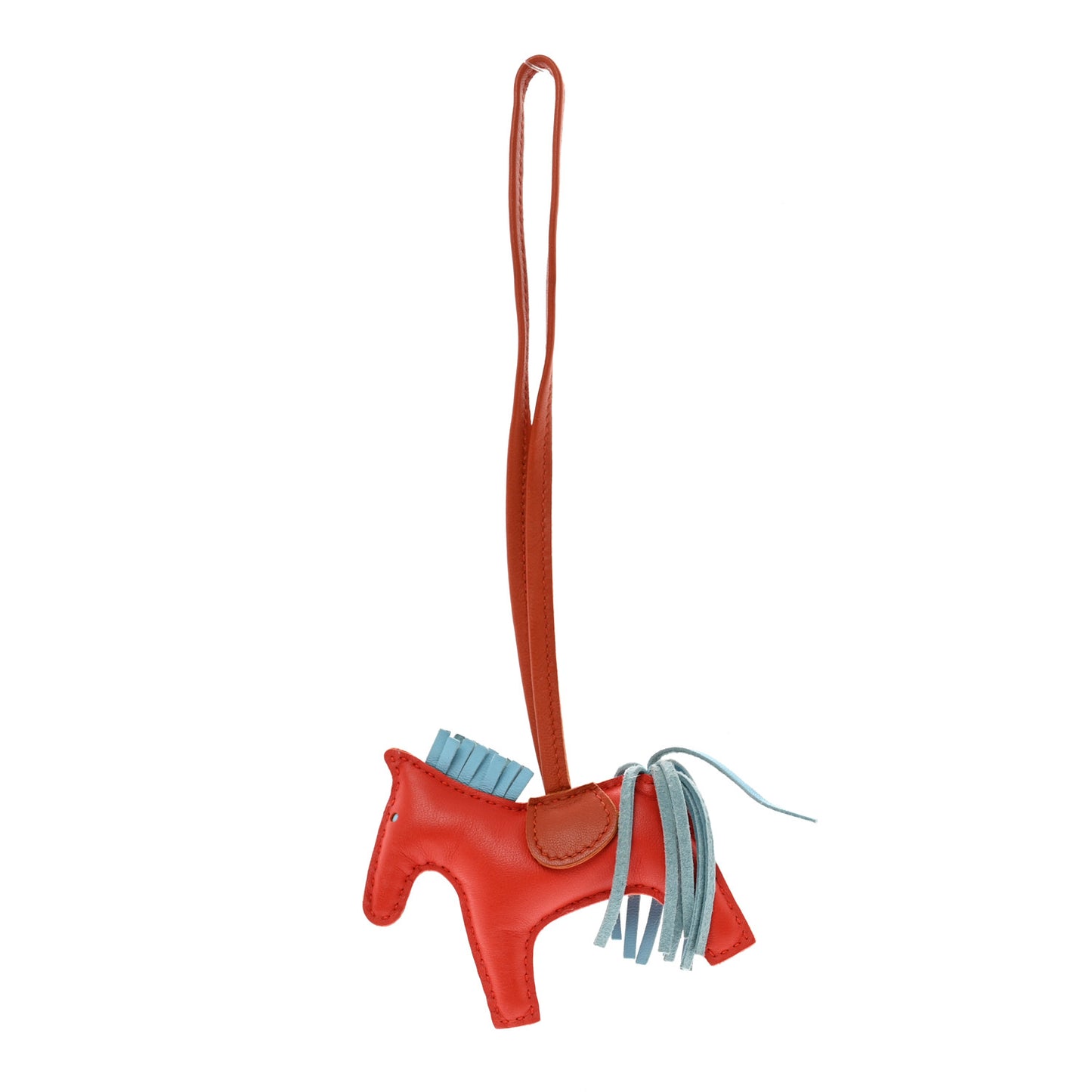 Milo Lambskin Grigri Rodeo Horse Bag Charm PM Capucine Celeste Cornaline