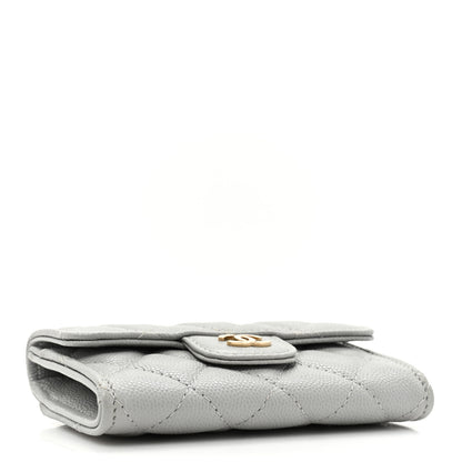 Chanel Caviar Quilted Flap Card Holder Wallet Grey 4 of 11
