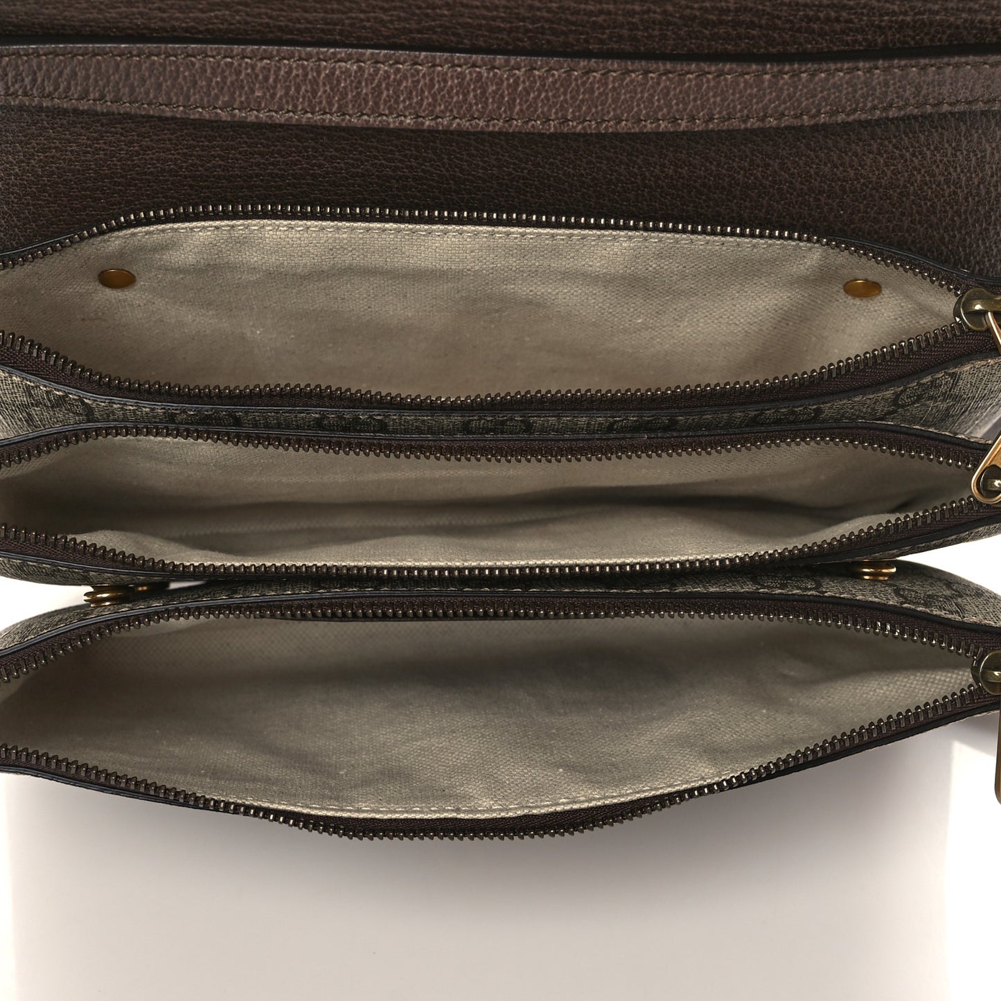GG Supreme Monogram Web Ophidia Flap Messenger Bag Beige New Acero