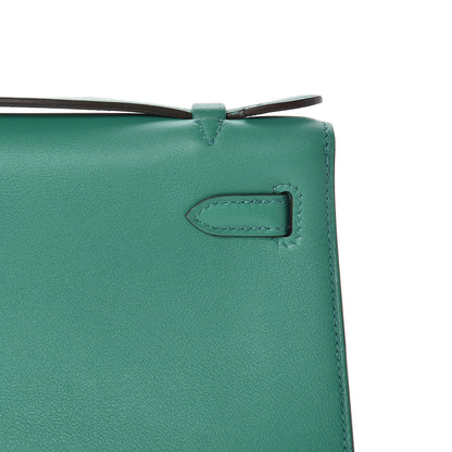 Hermes Swift Kelly Pochette Clutch Vert Vertigo 16 of 29