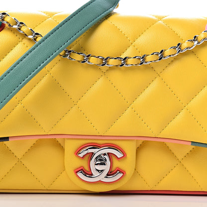 Chanel Lambskin Plexiglass Quilted Small Cuba Color Flap Yellow Multicolor 10 of 11