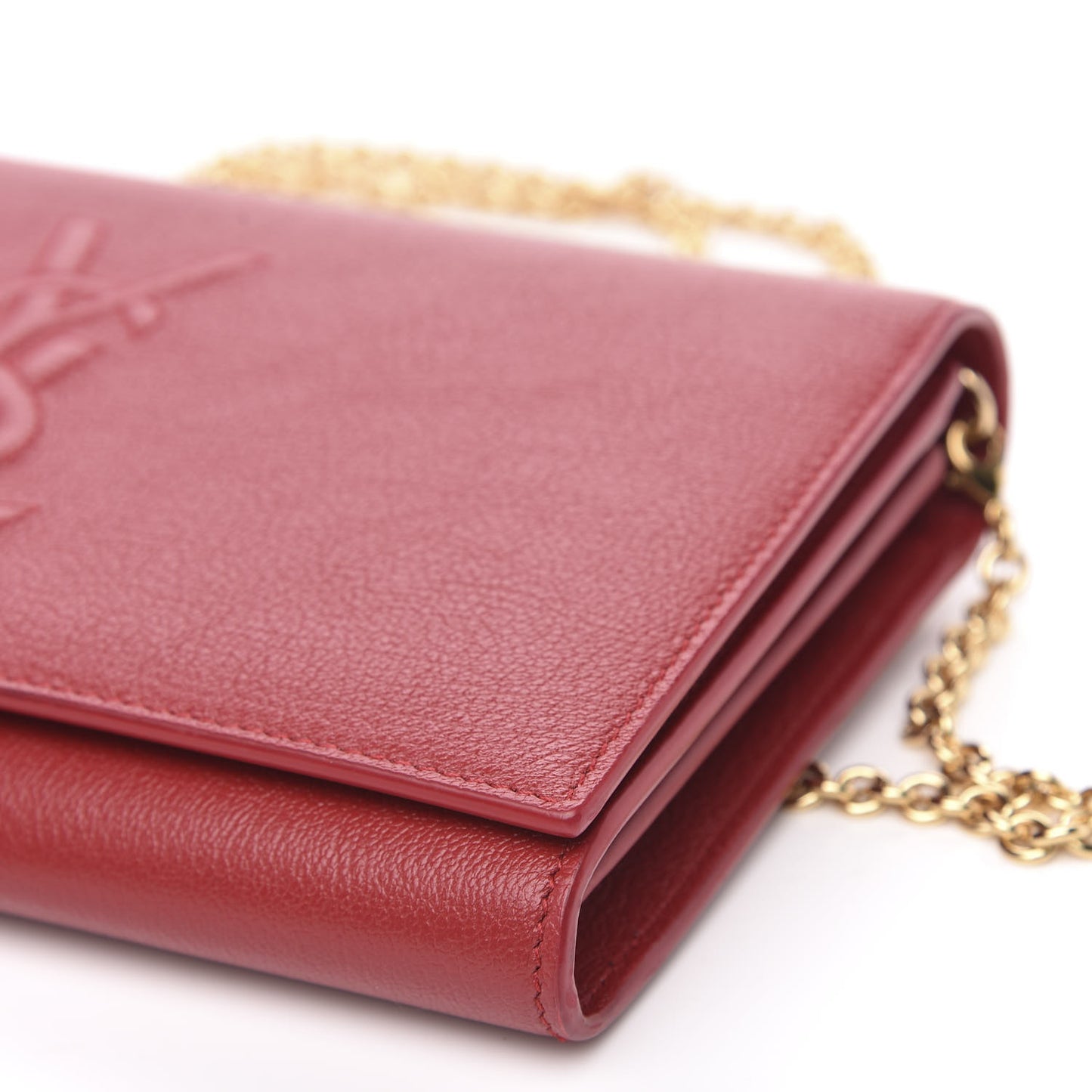 Calfskin Belle de Jour Chain Clutch Rouge Orient
