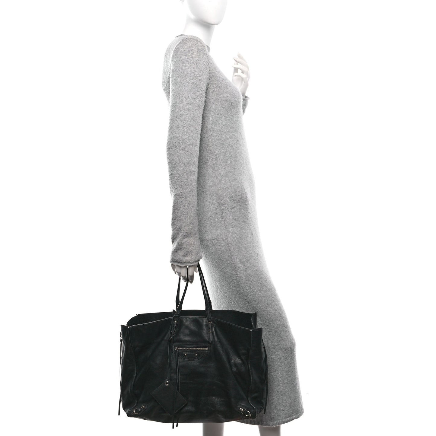Supple Calfskin Papier A4 Zip Around Tote Black