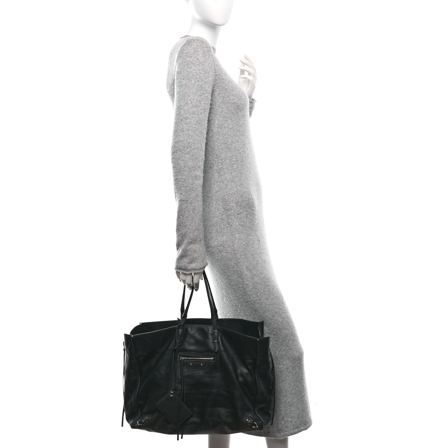 Balenciaga Supple Calfskin Papier A4 Zip Around Tote Black 2 of 13