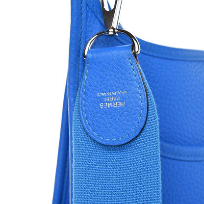 Hermes Taurillon Clemence Evelyne III PM Bleu Hydra 8 of 10