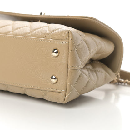 Chanel Caviar Lizard Embossed Quilted Mini Coco Handle Flap Dark Beige 10 of 11