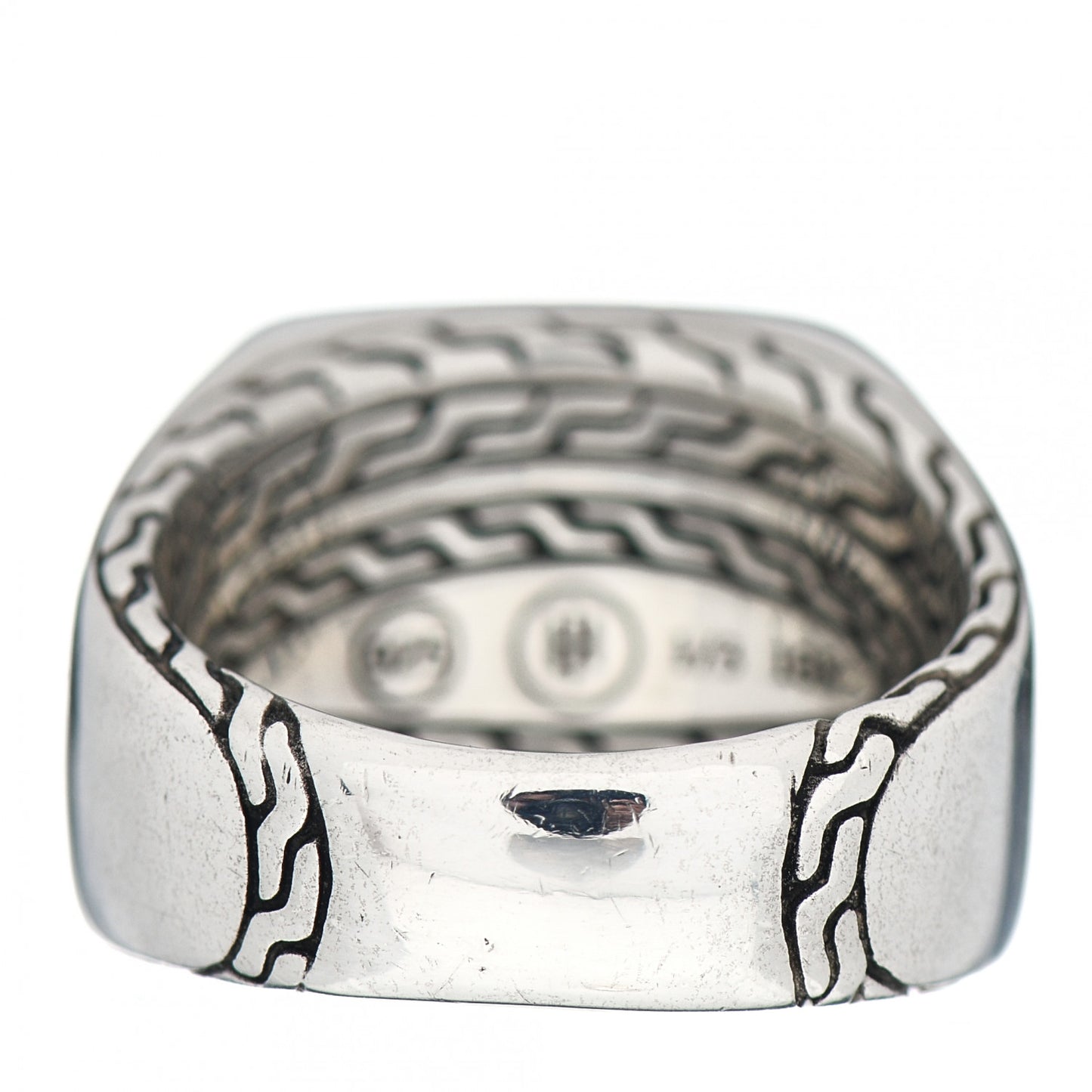 Sterling Silver 18K Yellow Gold Hammered Signet Ring 62 10