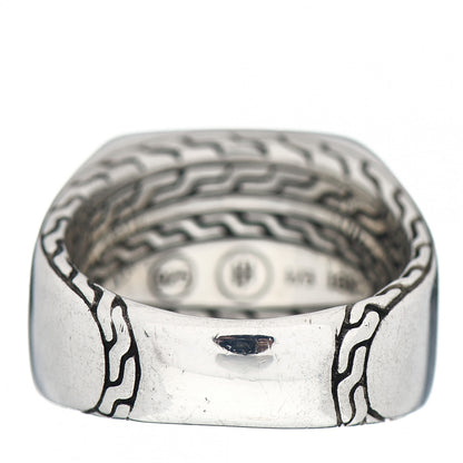 John Hardy Sterling Silver 18K Yellow Gold Hammered Signet Ring 62 10 4 of 5