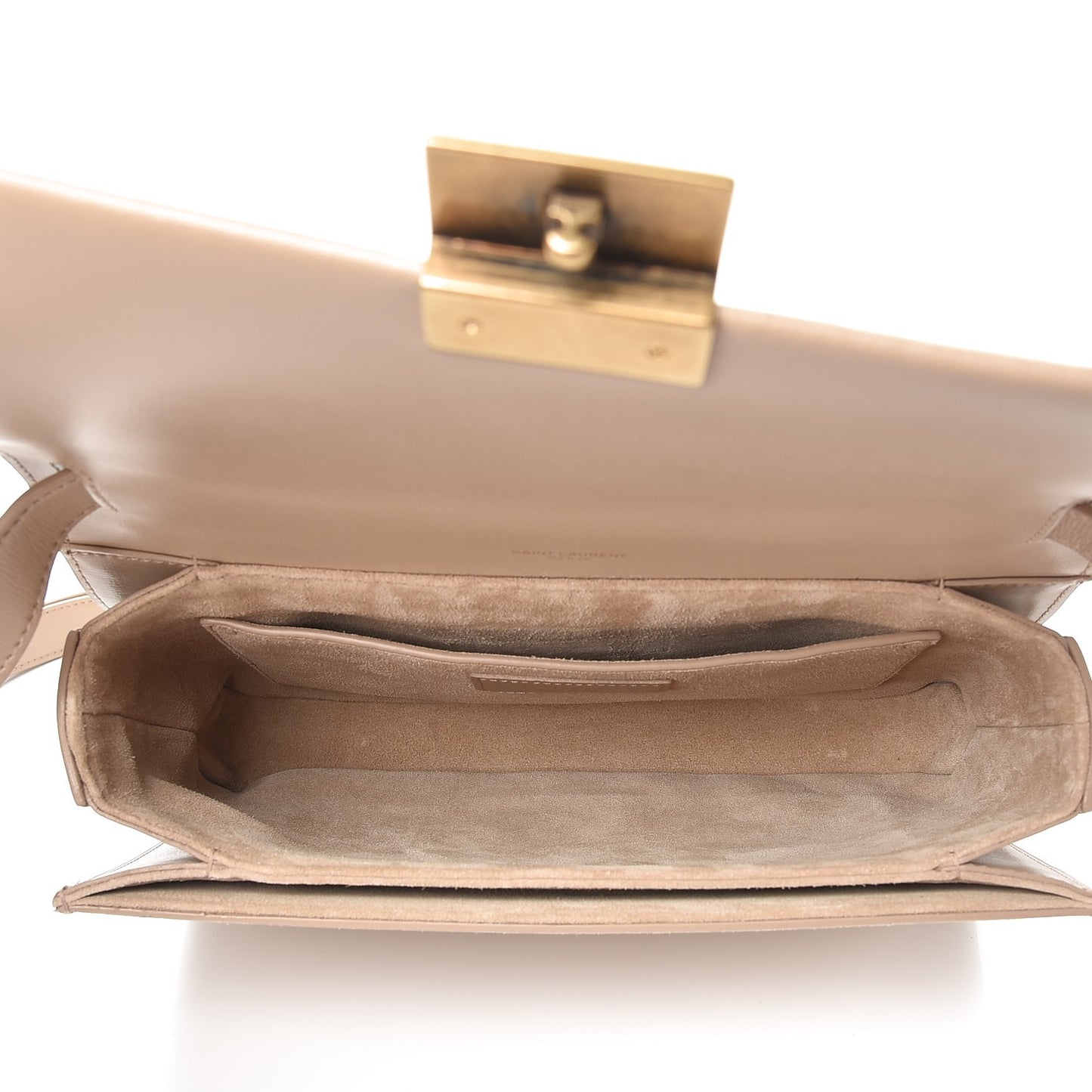 Smooth Calfskin Suede Medium Bellechasse Bag Dark Beige