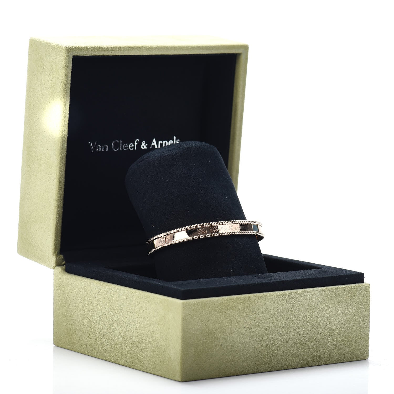 Van Cleef & Arpels 18K Rose Gold Perlee Signature Bangle Bracelet L 5 of 5