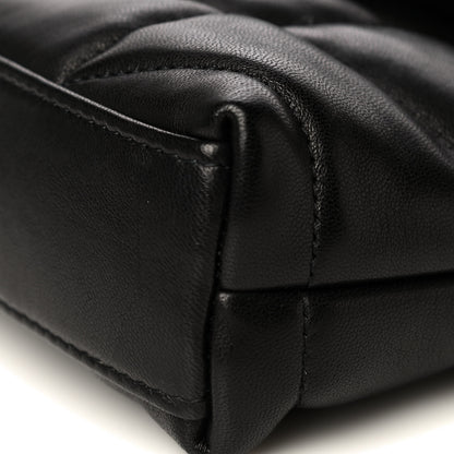 Saint Laurent Lambskin Monogram Loulou Puffer Pouch Clutch Black 9 of 11