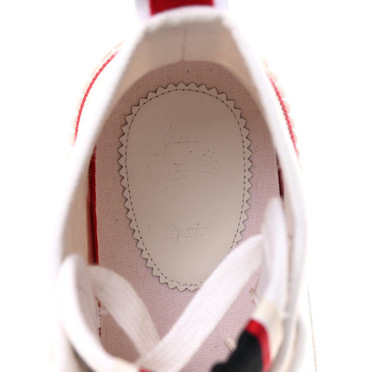 Christian Louboutin Olona Canvas Womens Pedro Flat Sneakers 38 White 7 of 8