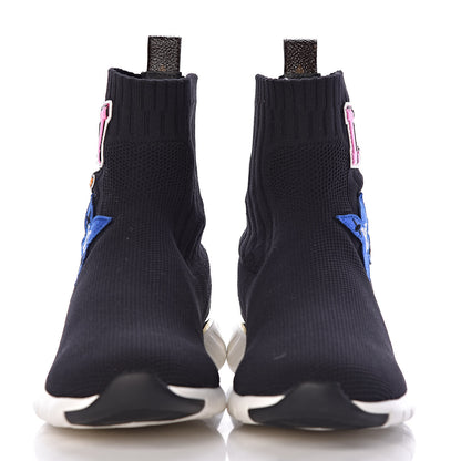 Louis Vuitton Stretch Fabric LV Black Heart Sock Sneaker 37 Black 2 of 9