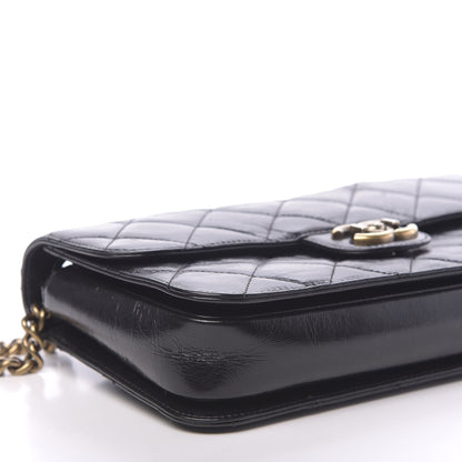 Chanel Glazed Calfskin Quilted Medium Perfect Edge Flap Black 8 of 13