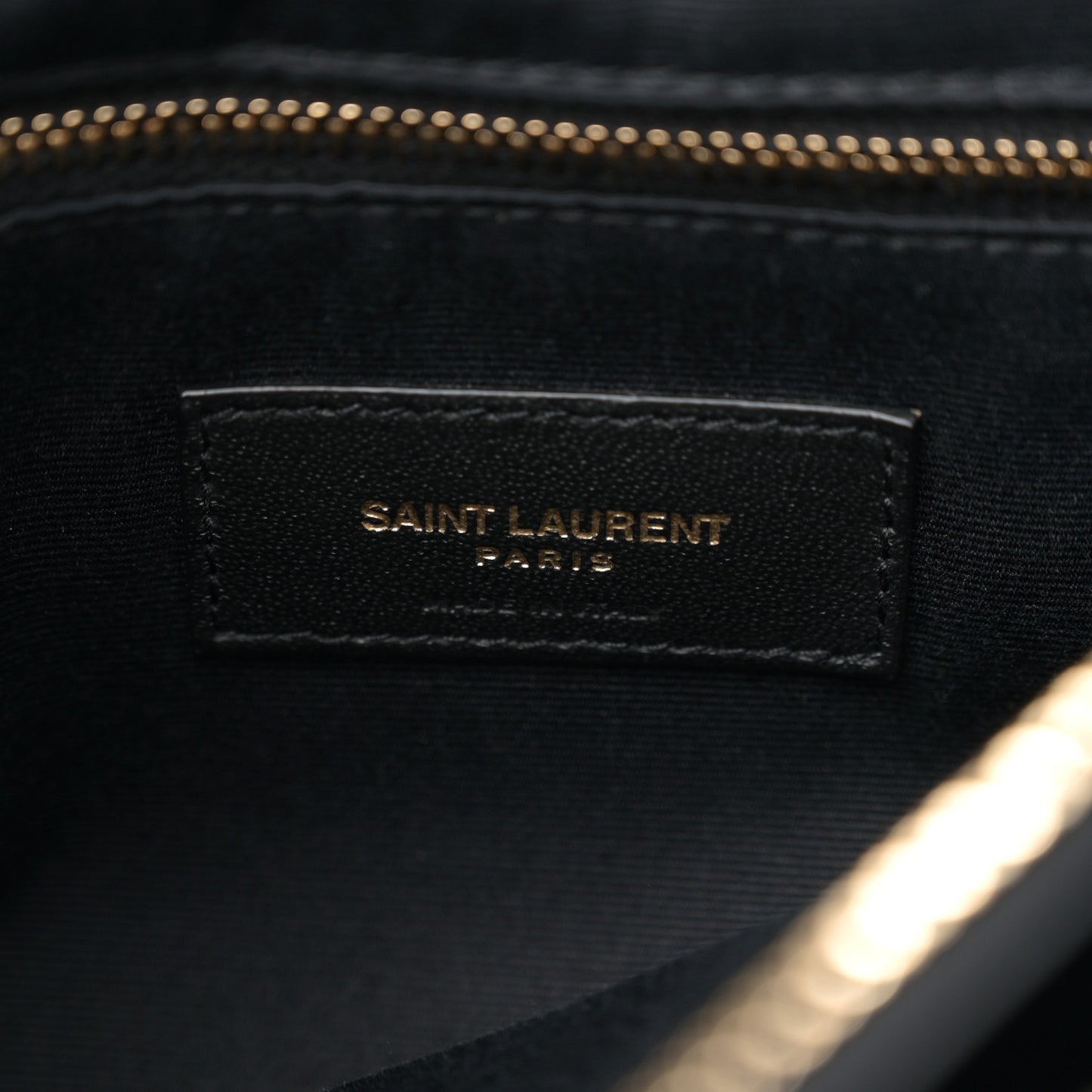 Calfskin Y Quilted Monogram Large Loulou Chain Satchel Black