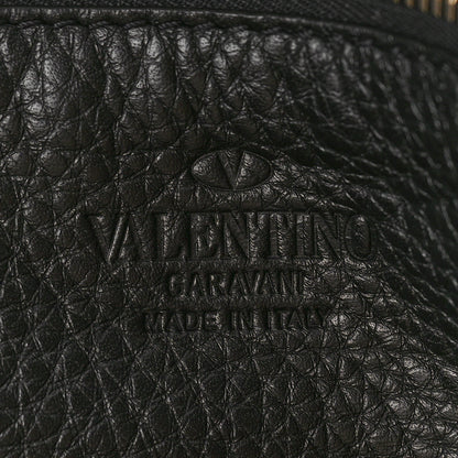 Valentino Garavani Pebbled Calfskin Medium Rockstud Tote Black 6 of 8