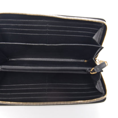 Saint Laurent Patent Belle De Jour Zip Around Wallet Black 4 of 6