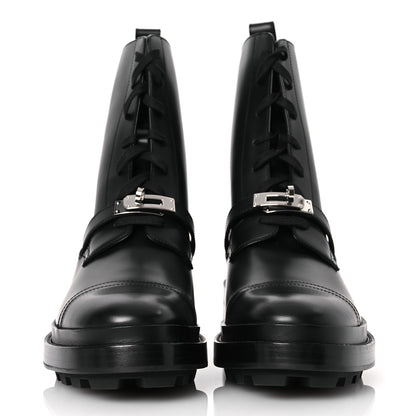 Hermes Glossed Calfskin Funk Ankle Boots 41 Black 3 of 13