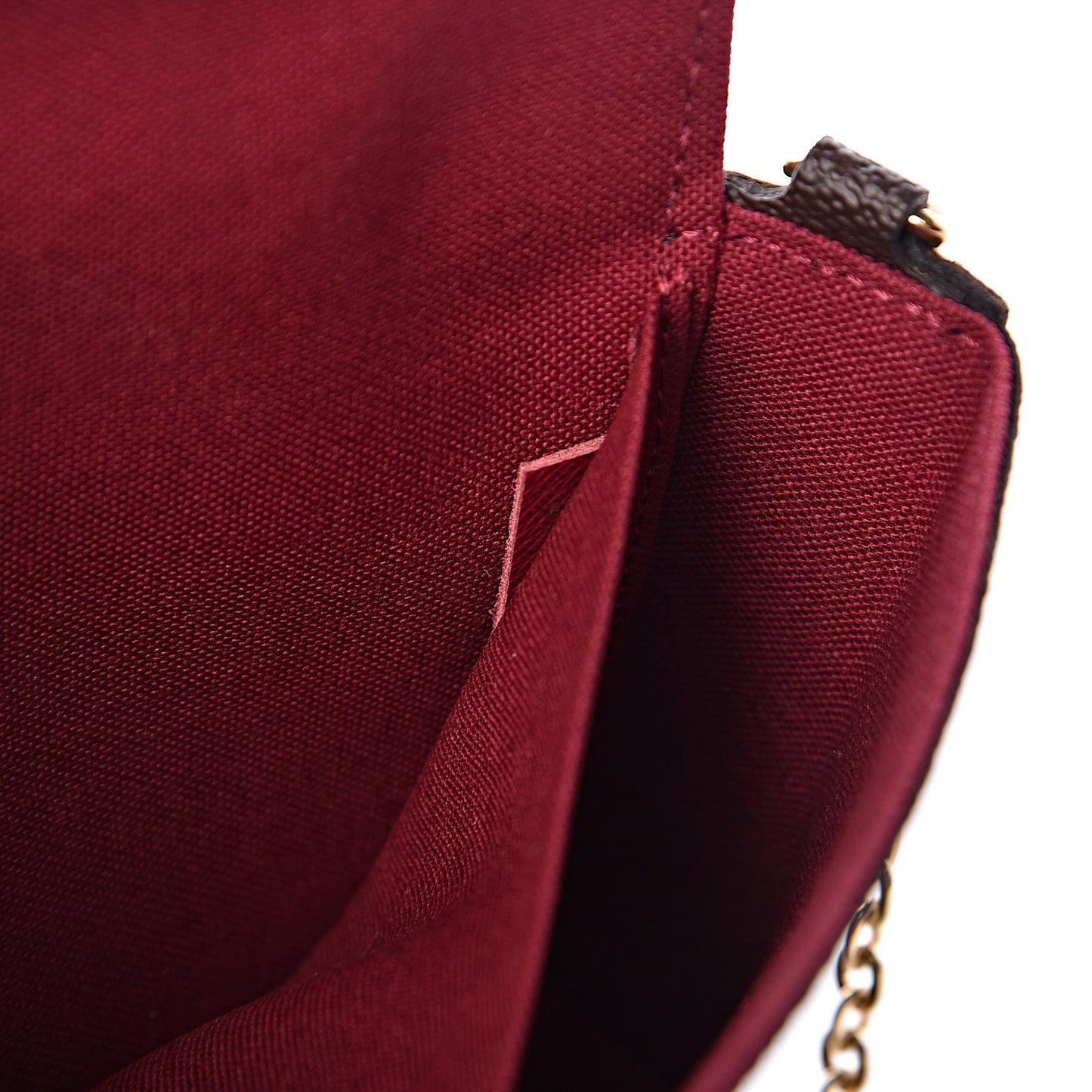 Monogram Pochette Felicie Chain Wallet Fuchsia