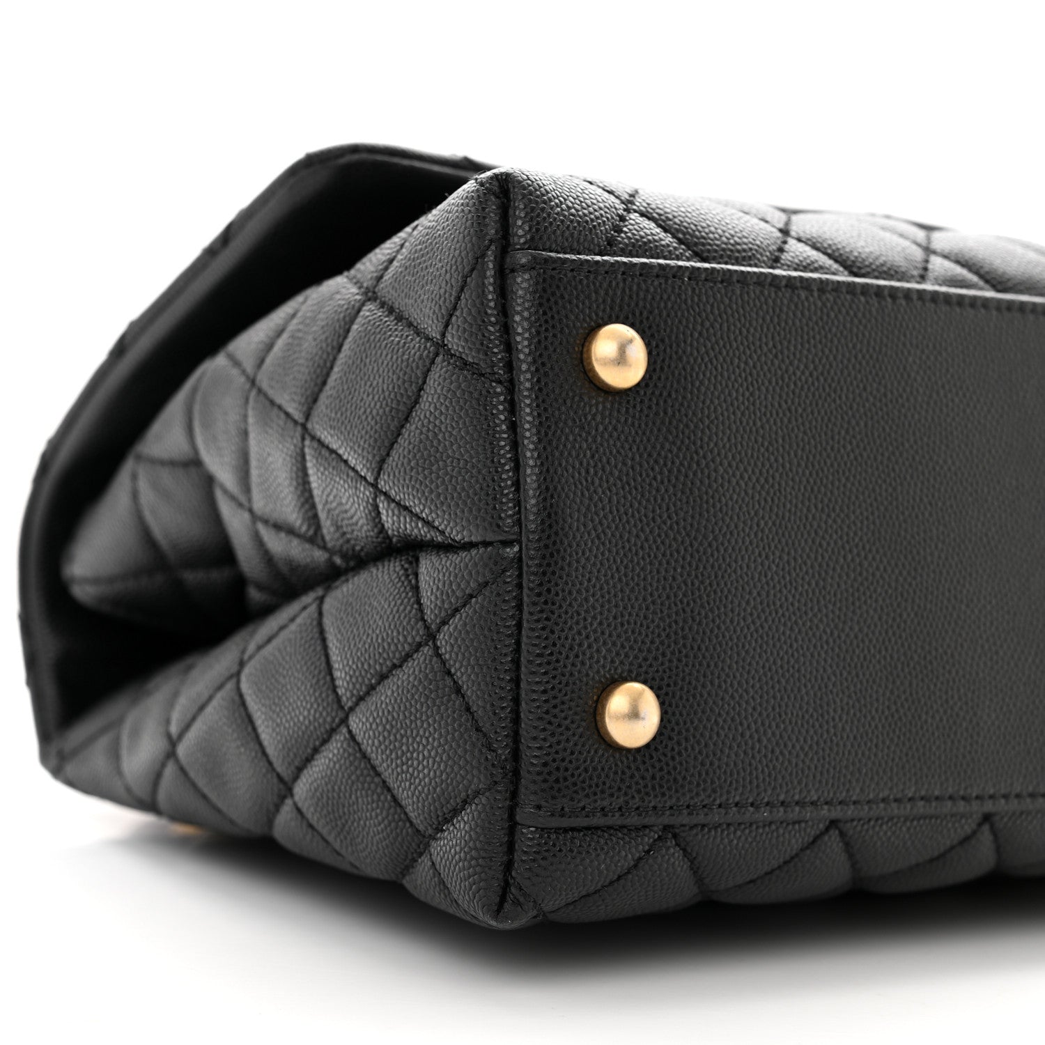 Chanel Caviar Lizard Embossed Quilted Small Coco Handle Flap Black 9 of 10