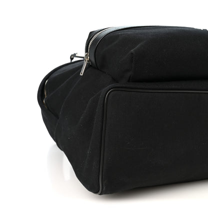 Saint Laurent Canvas Signature Embroidered City Backpack Black 8 of 10