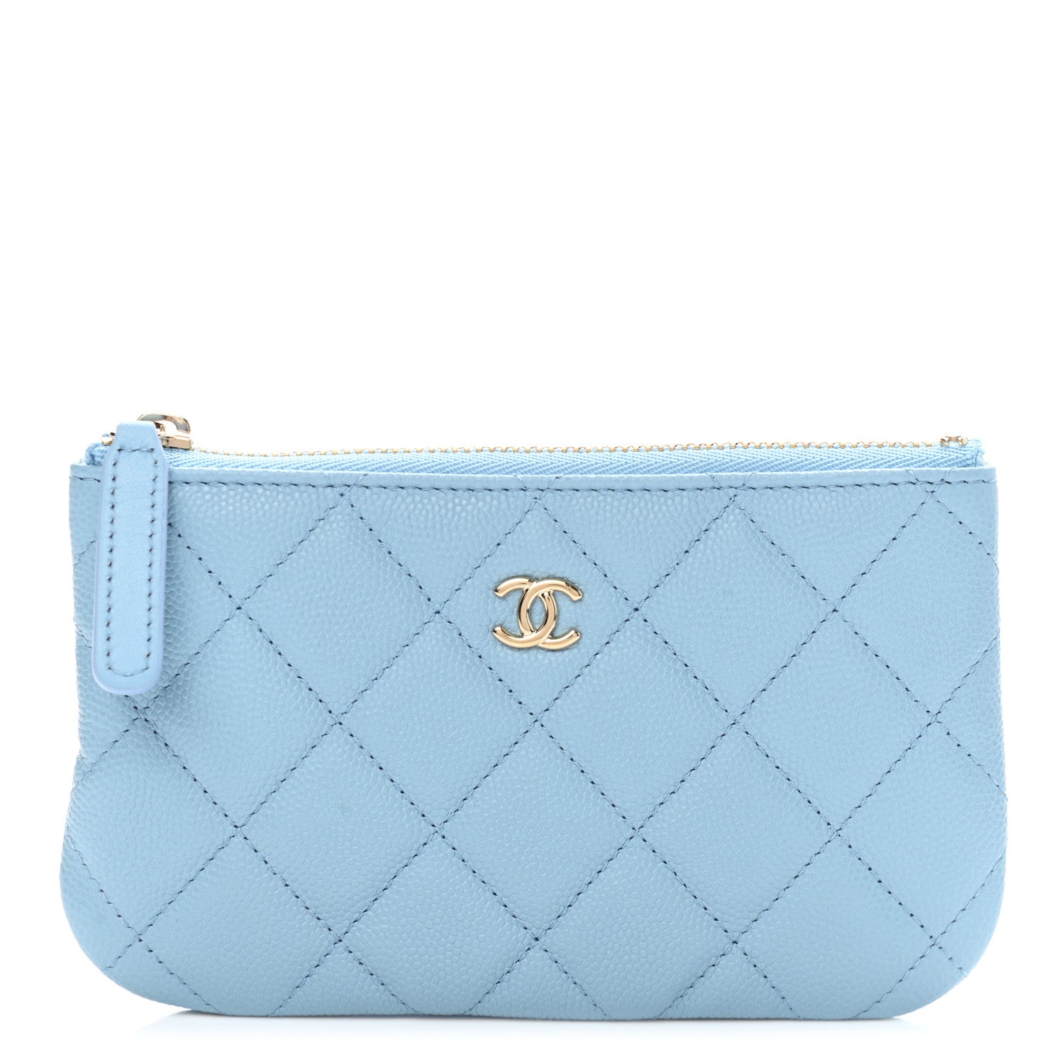Chanel Caviar Quilted Small Cosmetic Case Light Blue 1 of 8