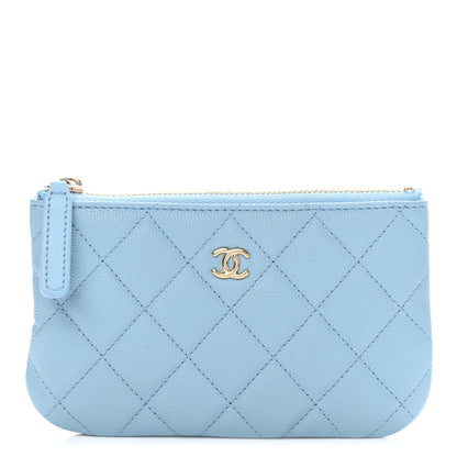Chanel Caviar Quilted Small Cosmetic Case Light Blue 1 of 8
