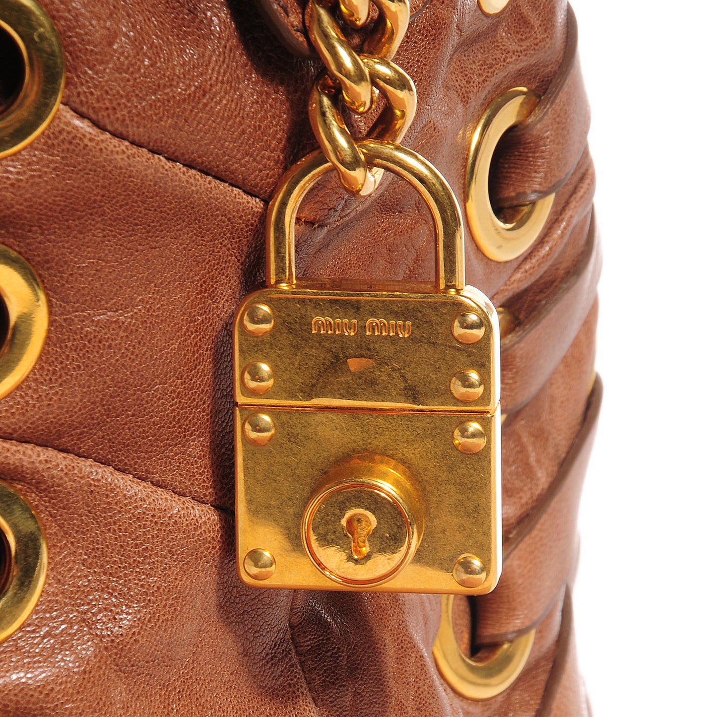 Nappa Chevron Grommet Tote
