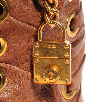 Miu Miu Nappa Chevron Grommet Tote 7 of 10