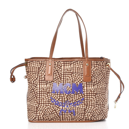 MCM Visetos Medium Liz Reversible Shopper Tote Cognac 5 of 13