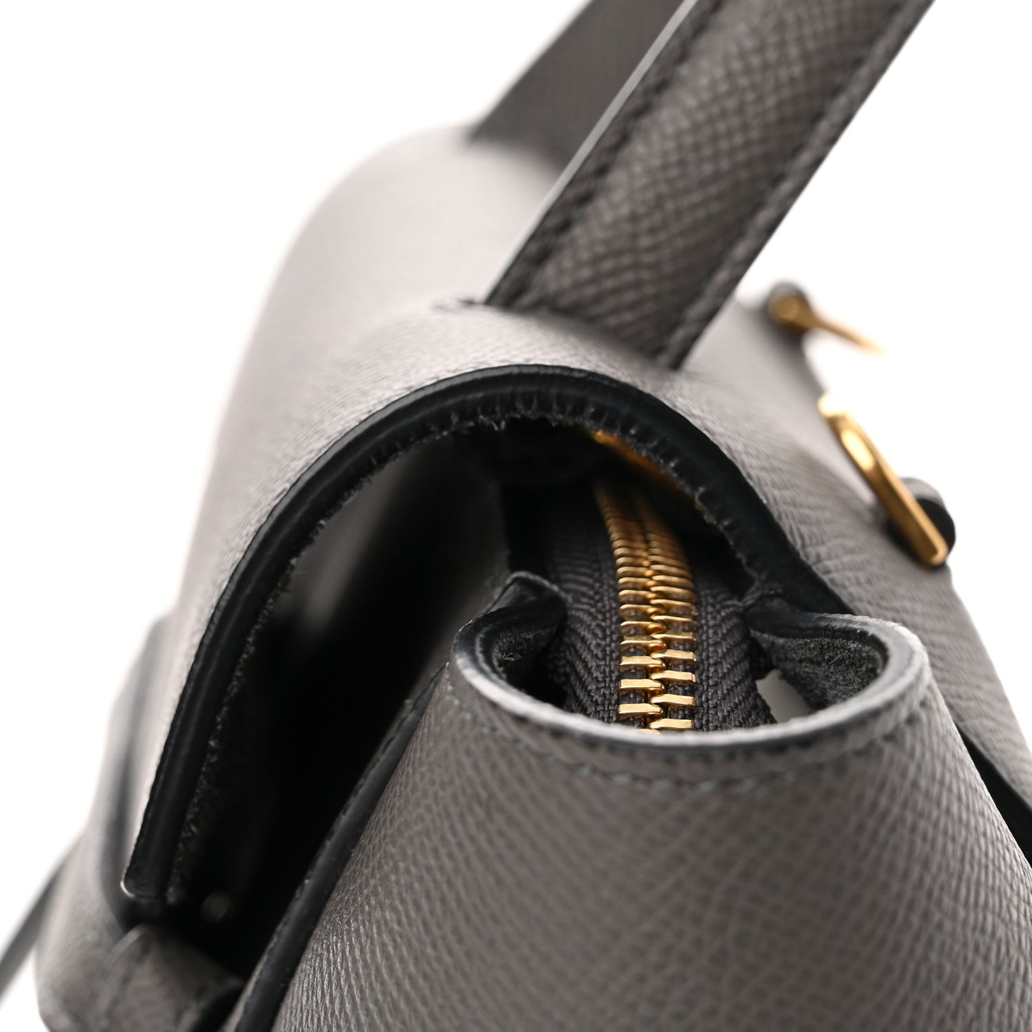 Grained Calfskin Nano Belt Bag Grey