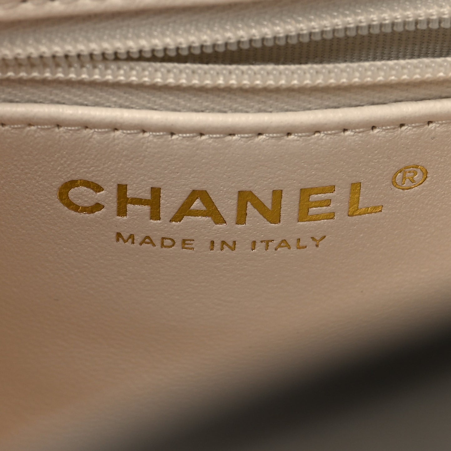 Shiny Aged Calfskin Quilted Nano Kelly Shopper White