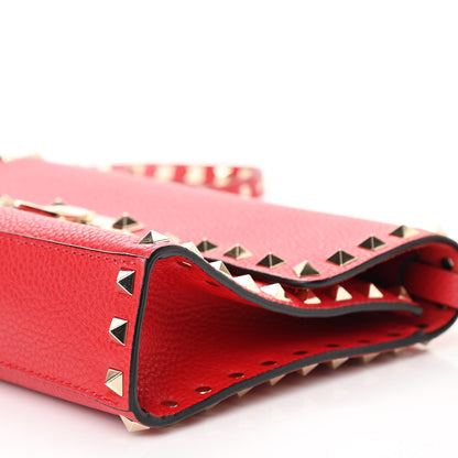 Valentino Garavani Pebbled Calfskin Medium Rockstud Flip Lock Crossbody Bag Rouge Pur 8 of 8