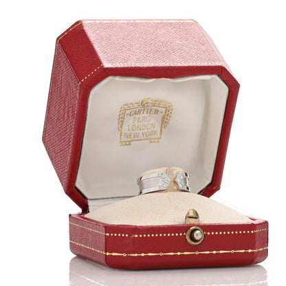 Cartier 18K White Gold Diamond 6.5mm Logo De Cartier Ring 48 4.5 5 of 5