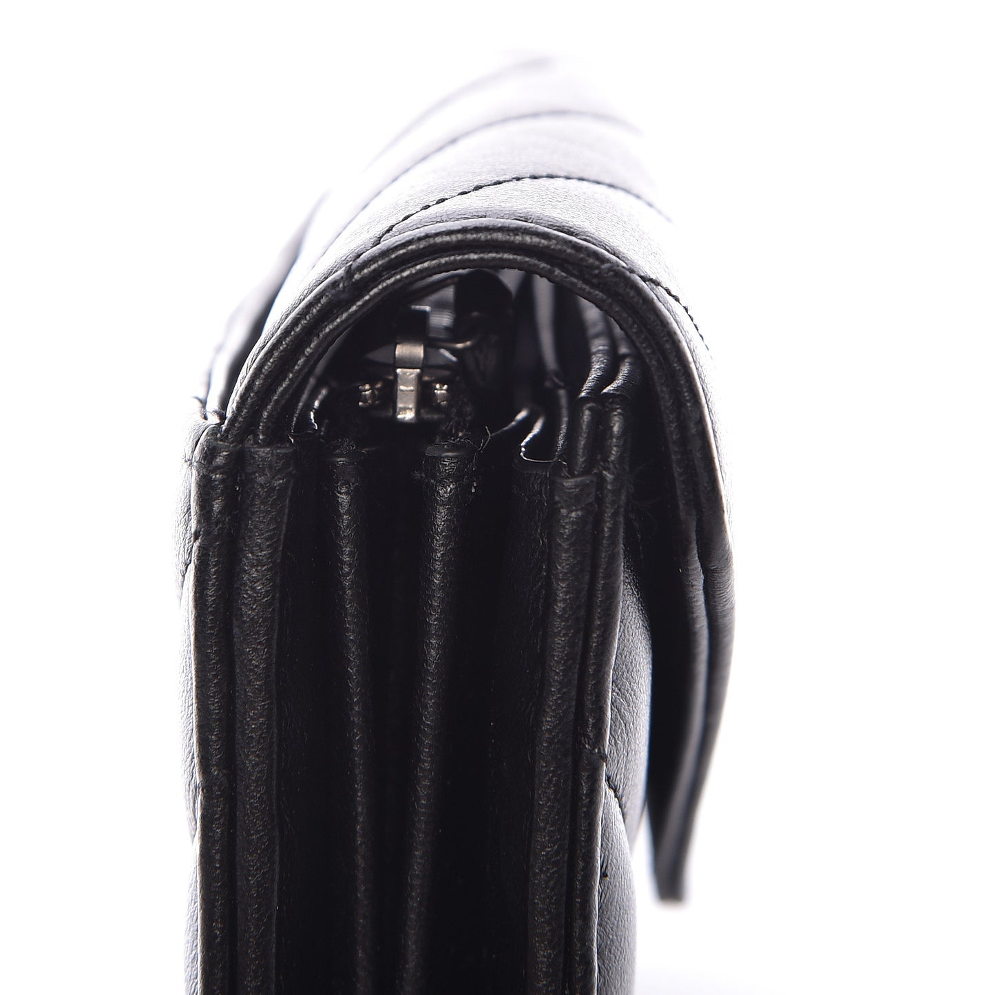 Lambskin Y Quilted Monogram Large Loulou Flap Wallet Black
