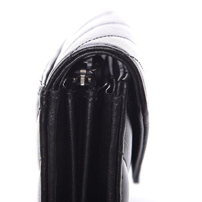 Saint Laurent Lambskin Y Quilted Monogram Large Loulou Flap Wallet Black 11 of 13