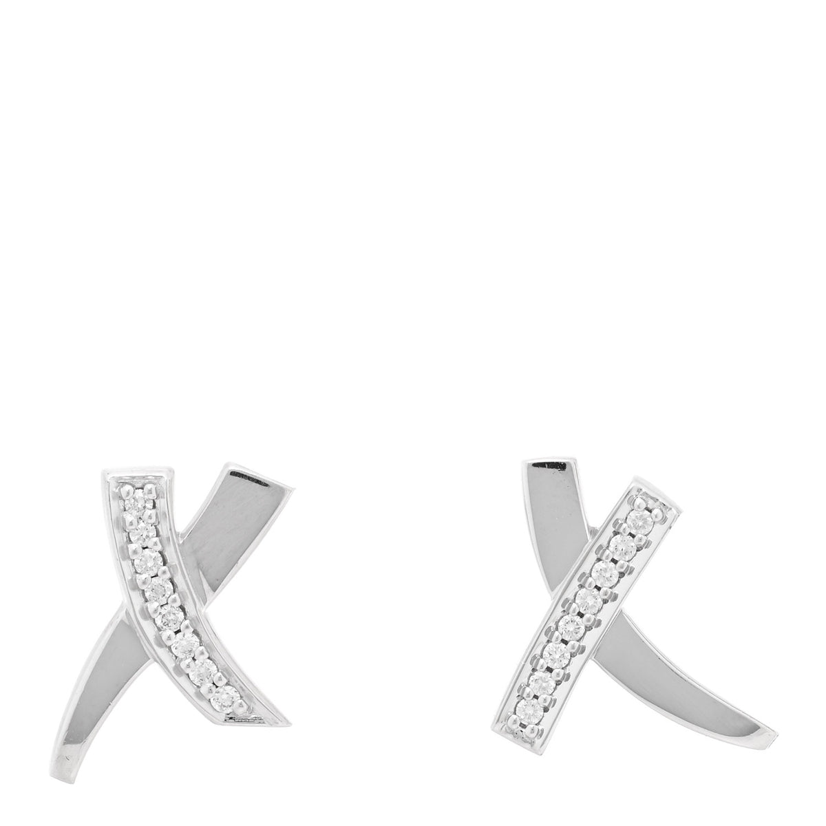 18K White Gold Diamond Paloma Picasso X Graffiti Earrings