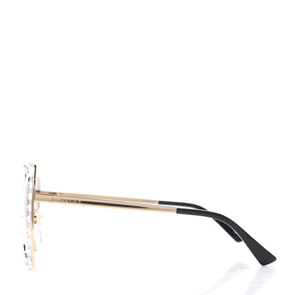 Gucci Metal Acetate Crystal Oversize GG0115S Sunglasses Gold 3 of 8