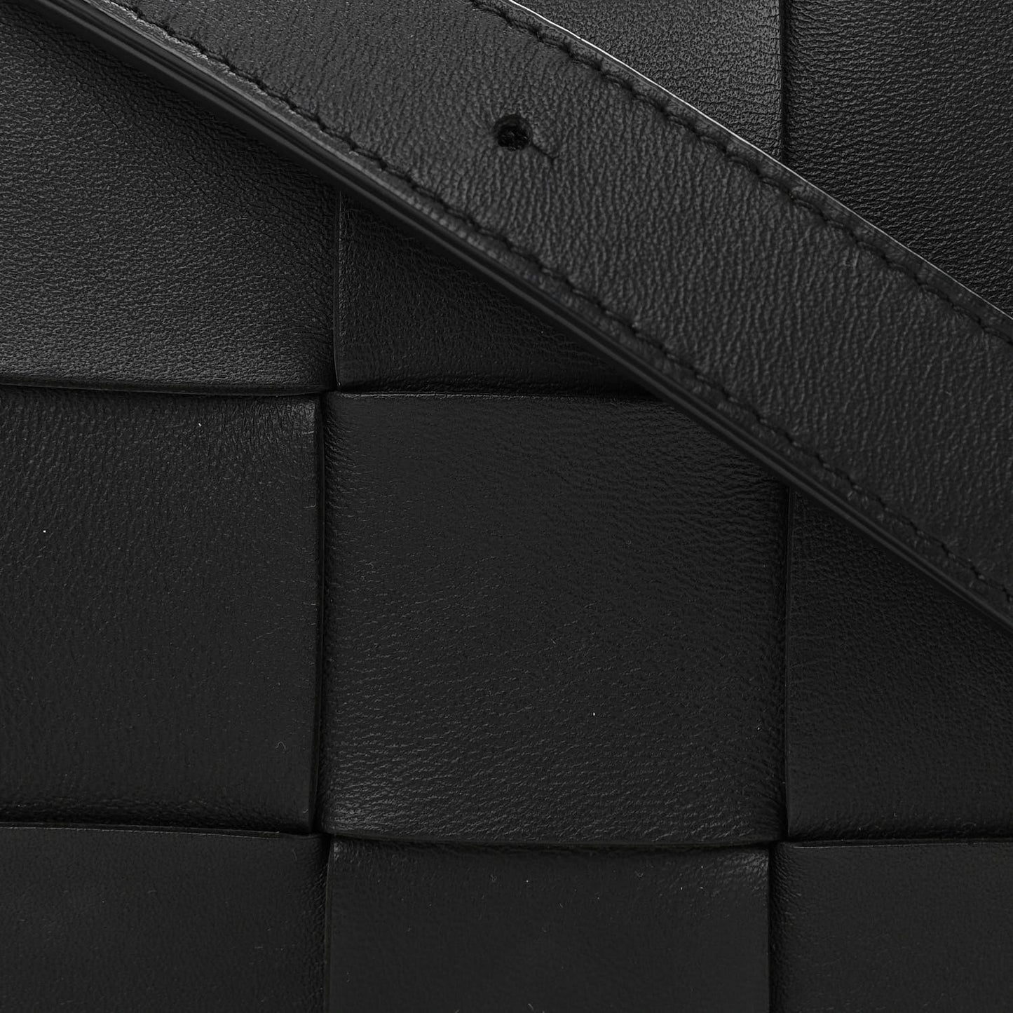 Lambskin Maxi Intrecciato Cassette Crossbody Bag Black