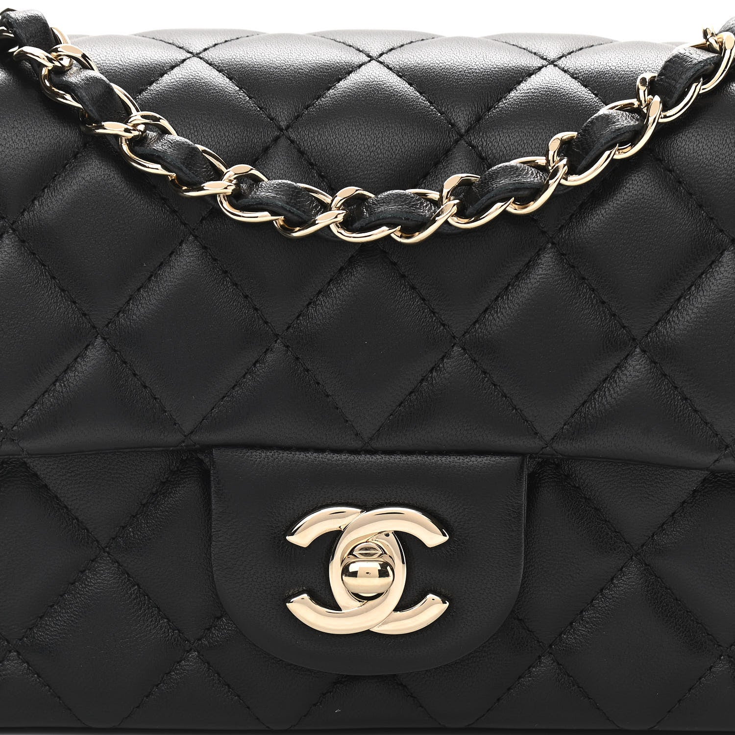 Chanel Lambskin Quilted Mini Rectangular Flap Black 8 of 11