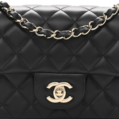 Chanel Lambskin Quilted Mini Rectangular Flap Black 8 of 11
