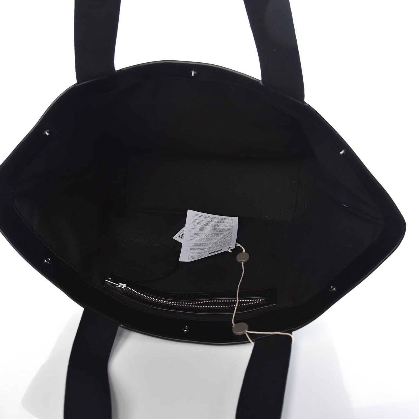 Canvas Calfskin Paneled Tote Grey Black