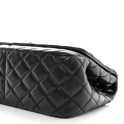Chanel Lambskin Surpique Chevron Medium Single Flap Black 10 of 12