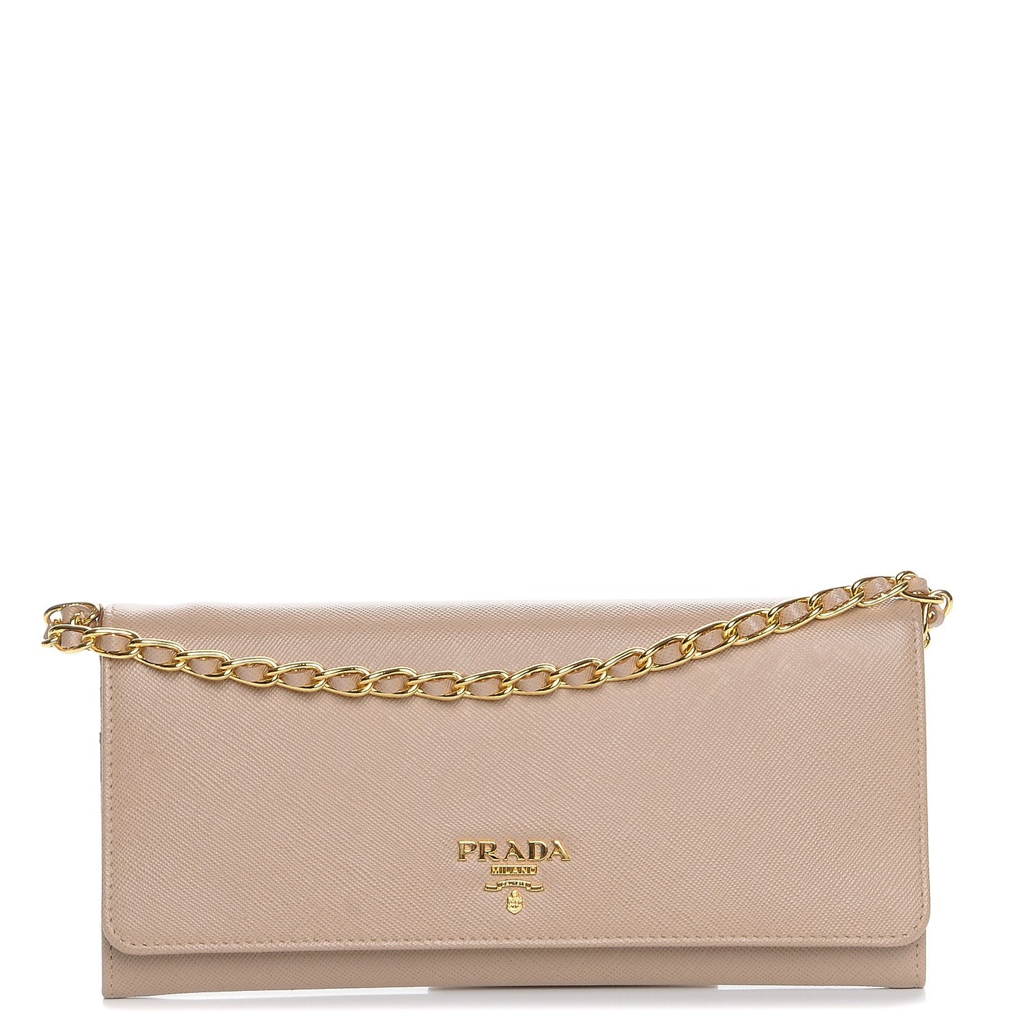 Saffiano Metal Oro Chain Wallet Cammeo